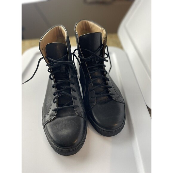 Thoroughly Crafted Goods TCG Black Leather Size 41 Us 8 Logan High Top Sneakers - Picture 4 of 9